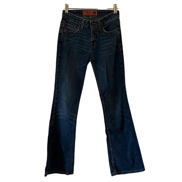 Mossissue by Mossimo Blue Denim Flare Jeans Junior Size 1 Y2K - Picture 1 of 10